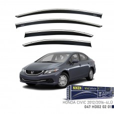 HONDA CIVIC 2012-2016 KROMLU CAM RÜZGARLIĞI 4LÜ 