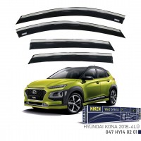 HYUNDAI KONA 2018- KROMLU CAM RÜZGARLIĞI 4LÜ HYUNDAI KONA 2018- KROMLU CAM RÜZGARLIĞI 4LÜ