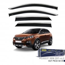 PEUGEOT 3008 2017- KROMLU CAM RÜZGARLIĞI 4LÜ 
